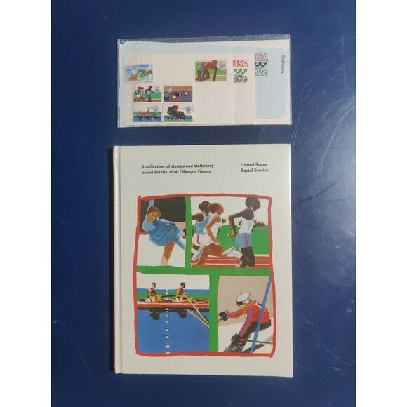 Collection of Stamps and Stationery Issued for 1980 Olympic Games, Book & Stamps - Picture 1 of 6